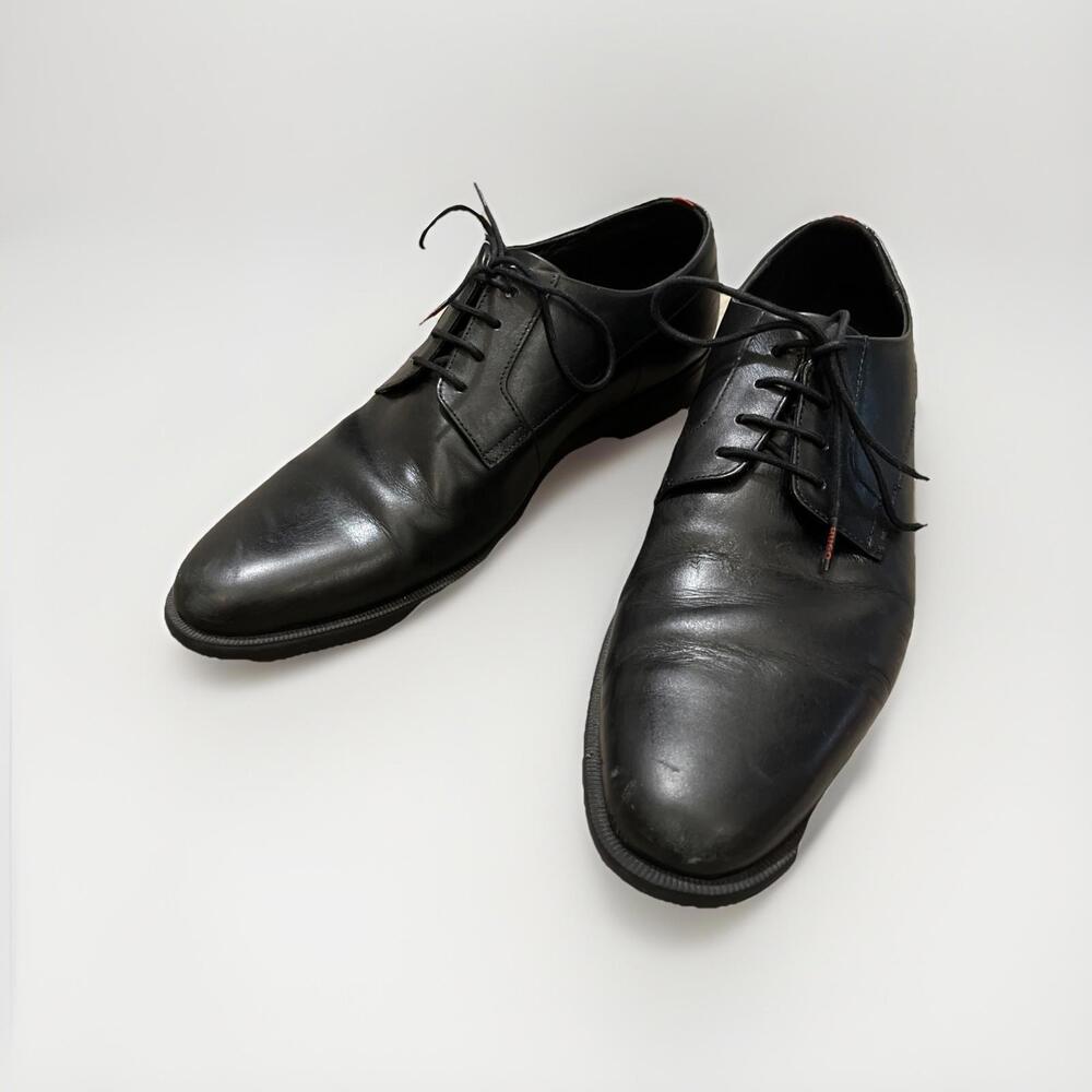 HUGO BY HUGO BOSS MENS BLACK DRESS OXFORD SHOES SIZE EU45.5/US11.5 MADE IN LAOS